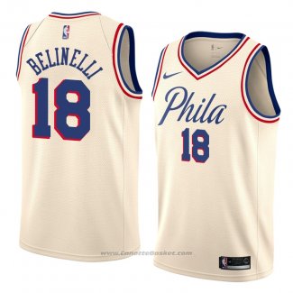 Maglia Philadelphia 76ers Marco Belinelli #18 Citta 2018 Crema