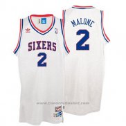 Maglia Philadelphia 76ers Moses Malone #2 Retro Bianco
