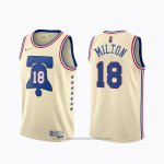 Maglia Philadelphia 76ers Shake Milton #18 Earned 2020-21 Crema