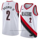 Maglia Portland Trail Blazers Wade Baldwin IV #2 Association 2018 Bianco