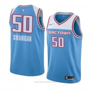 Maglia Sacramento Kings Caleb Swanigan #50 Citta 2018-19 Blu