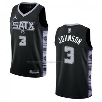 Maglia San Antonio Spurs Keldon Johnson #3 Statement 2022-23 Nero