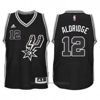 Maglia San Antonio Spurs LaMarcus Aldridge #12 Nero