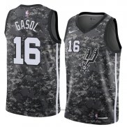 Maglia San Antonio Spurs Pau Gasol #16 Citta 2018 Grigio