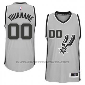 Maglia San Antonio Spurs Personalizzate Grigio