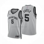 Maglia San Antonio Spurs Stephon Castle No 5 Statement 2025-26 Grigio