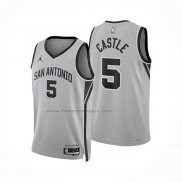 Maglia San Antonio Spurs Stephon Castle No 5 Statement 2025-26 Grigio
