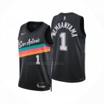 Maglia San Antonio Spurs Victor Wembanyama No 1 Citta 2025-26 Nero
