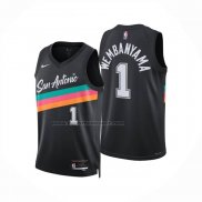 Maglia San Antonio Spurs Victor Wembanyama No 1 Citta 2025-26 Nero