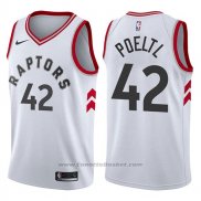 Maglia Toronto Raptors Jakob Poeltl #42 Association 2017-18 Bianco