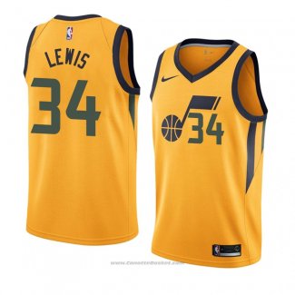 Maglia Utah Jazz Trey Lewis #34 Statement 2018 Giallo