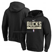 Felpa con Cappuccio Milwaukee Bucks Practice Performance 2022-23 Nero