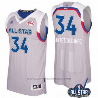 Maglia All Star 2017 Milwaukee Bucks Giannis Antetokounmpo #34 Grigio