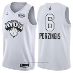 Maglia All Star 2018 New York Knicks Kristaps Porzingis #6 Bianco
