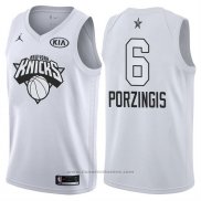 Maglia All Star 2018 New York Knicks Kristaps Porzingis #6 Bianco