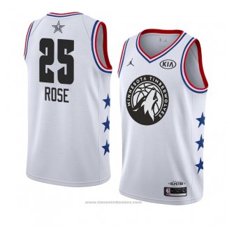 Maglia All Star 2019 Minnesota Timberwolves Derrick Rose #25 Bianco