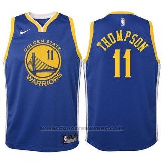 Maglia Bambino Golden State Warriors Klay Thompson #11 2017-18 Blu