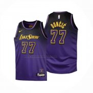 Maglia Bambino Los Angeles Lakers Luka Doncic No 77 Citta 2024-25 Viola