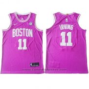 Maglia Boston Celtics Kyrie Irving #11 Autentico Rosa