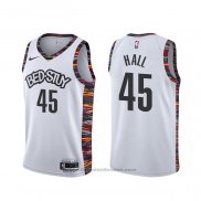 Maglia Brooklyn Nets Donta Hall #45 Citta 2020 Bianco