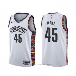 Maglia Brooklyn Nets Donta Hall #45 Citta 2020 Bianco