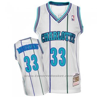 Maglia Charlotte Hornets Alonzo Mourning #33 Retro Bianco