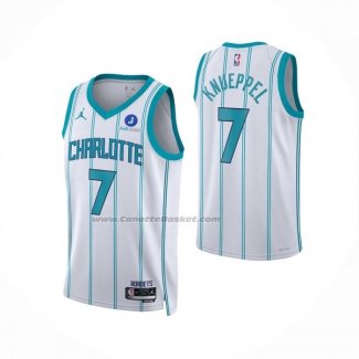 Maglia Charlotte Hornets Kon Knueppel No 7 Association 2025-26 Bianco