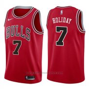 Maglia Chicago Bulls Justin Holiday #7 Icon 2017-18 Rosso