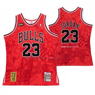 Maglia Chicago Bulls Michael Jordan NO 23 Mitchell & Ness Hebru Brantley Rosso