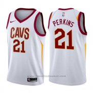 Maglia Cleveland Cavaliers Kendrick Perkins #21 Association 2017-18 Bianco