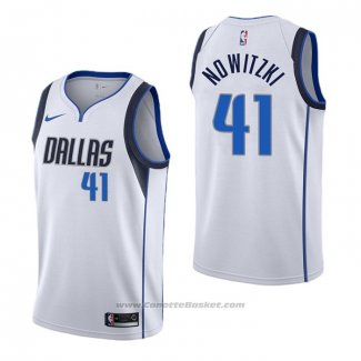 Maglia Dallas Mavericks Dirk Nowitzki #41 Association Bianco