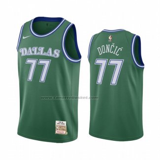 Maglia Dallas Mavericks Luka Doncic #77 Mitchell & Ness 2018-19 Verde