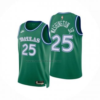 Maglia Dallas Mavericks Washington Jr No 25 Classic 2025-26 Verde