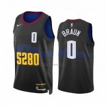 Maglia Denver Nuggets Christian Braun #0 Citta 2023-24 Nero