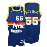 Maglia Denver Nuggets Dikembe Mutombo #55 Retro Blu