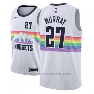 Maglia Denver Nuggets Jamal Murray #27 Citta 2018-19 Bianco