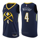 Maglia Denver Nuggets Paul Millsap #4 Citta 2017-18 Blu