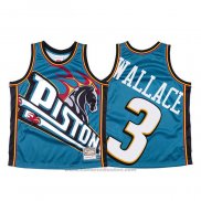 Maglia Detroit Pistons Ben Wallace #3 Mitchell & Ness Big Face Blu