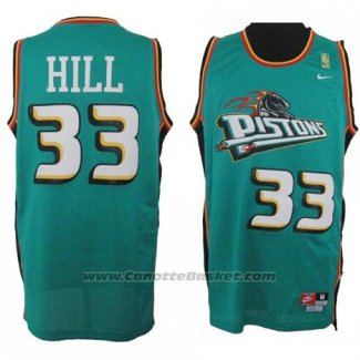 Maglia Detroit Pistons Grant Hill #33 Retro Verde