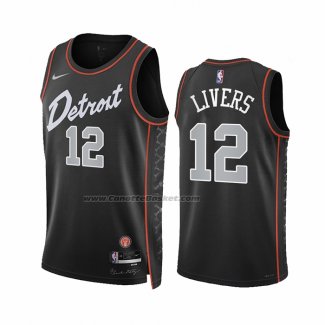 Maglia Detroit Pistons Isaiah Livers #12 Citta 2023-24 Nero