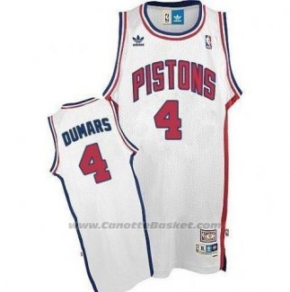 Maglia Detroit Pistons Joe Dumars #4 Retro Bianco