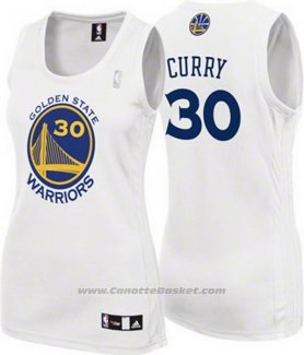 Maglia Donna Golden State Warriors Stephen Curry #30 Bianco