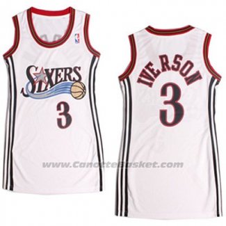 Maglia Donna Philadelphia 76ers Allen Iverson #3 Bianco