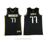 Maglia Golden Edition Dallas Mavericks Luka Doncic #77 2020-21 Nero