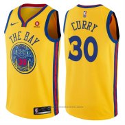 Maglia Golden State Warriors Stephen Curry #30 Citta Giallo