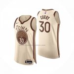 Maglia Golden State Warriors Stephen Curry No 30 Citta Authentic 2025-26 Crema