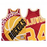 Maglia Houston Rockets Hakeem Olajuwon #34 Mitchell & Ness Big Face Rosso