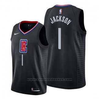 Maglia Los Angeles Clippers Reggie Jackson #1 Statement 2019-20 Nero