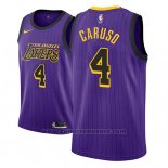 Maglia Los Angeles Lakers Alex Caruso #4 Citta 2018 Viola