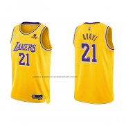 Maglia Los Angeles Lakers Joel Ayayi NO 21 75th Anniversary 2021-22 Giallo